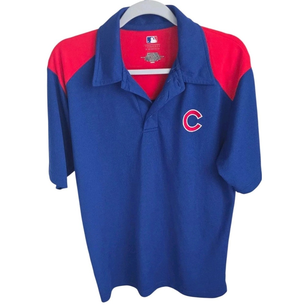 MLB Baseball Chicago Cubs Short Sleeve Polo Shirt Genuine Merchandise SZ M #341